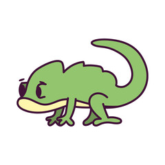Isolated cartoon of a chameleon - Vector illustration