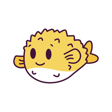 recommend clip art: Isolated cartoon of a Blowfish - Vector illustration