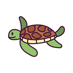 Isolated cartoon of a turtle - Vector illustration