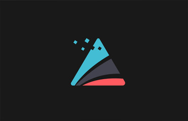 A alphabet letter logo icon with dots. Creative design in blue pink and black for company and business