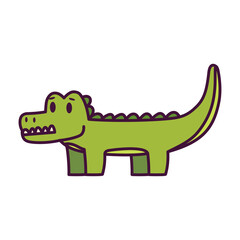 Isolated cartoon of a crocodile - Vector illustration