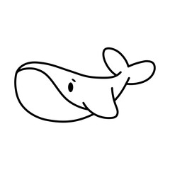 Obraz premium Isolated cartoon of a whale - Vector illustration