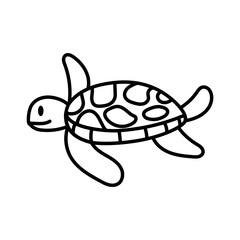 Isolated cartoon of a turtle - Vector illustration