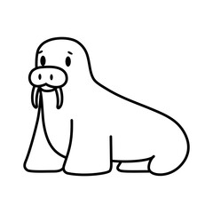Isolated cartoon of a walrus - Vector illustration
