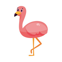 Naklejka premium Isolated cartoon of a flamingo - Vector illustration