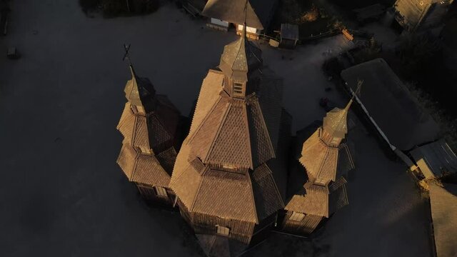 Khortytsya, Zaporozhye Sich drone, Dnipro Hydroelectric Power Plant, dam. 
Old church on the island of Khortitsa. Zaporozhye drone, Zaporizhia, Ukraine, over the dam.