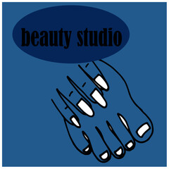 Fototapeta premium sphere of beauty, beauty studio, manicure, pedicure, vector graphics illustrator, flyer for a beauty salon, a picture on instagram, a picture on the site, a picture for a business card, vector, graphi