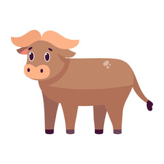 Isolated cartoon of a buffalo - Vector illustration