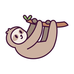 Isolated cartoon of a sloth- Vector illustration