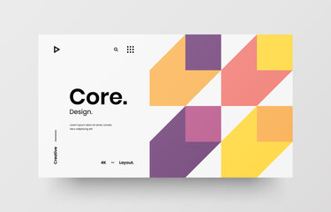 Website screen for responsive web design project development. Abstract geometric pattern banner. Corporate landing page vector illustration template.