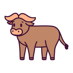 Isolated cartoon of a buffalo - Vector illustration
