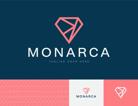 Diseño De Logotipo Para Joyería Con Un Diamante Tipo Mosaico