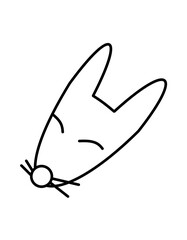 キツネの顔(線画)