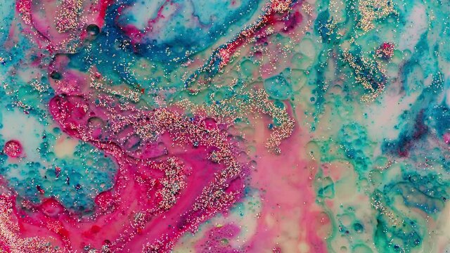 Background. Colorful creative abstract liquid ink art smooth motion 4K.