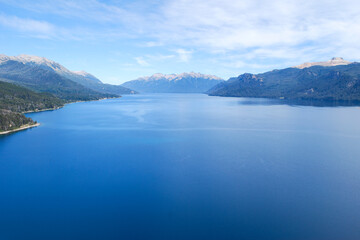 
lake of Argentine Patagonia. lake with mountains in the background.