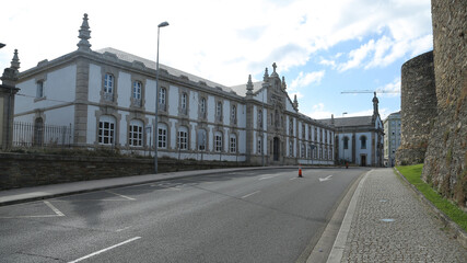 Fototapeta premium Antiguo Hogar y Capilla de Santa María, Diputación provincial de Lugo, Galicia, España