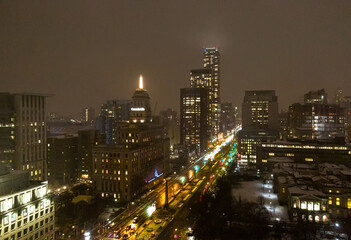 Fototapeta na wymiar Skyline of Toronto financial district.