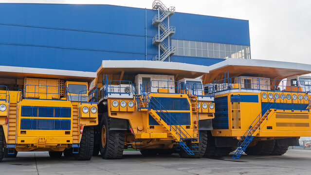 The Worlds Biggest Truck With Electric Drive System Consisting Of Four Electric Motors. Production Of Heavy Mining Dump Trucks.