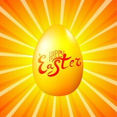 A golden egg. Happy Easter. Vector illustration