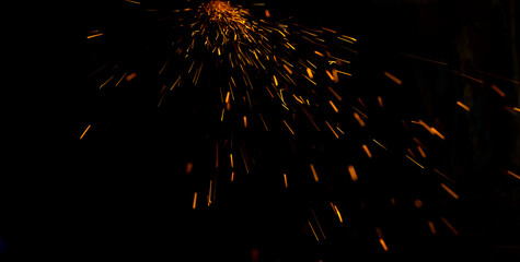 fire sparks of sparks at night

