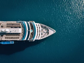 Large Cruise ship sailing across The Andaman sea - Aerial image. Beautiful  sea landscape © Semachkovsky 