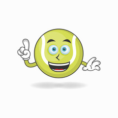 Tennis ball mascot character with smile expression. vector illustration
