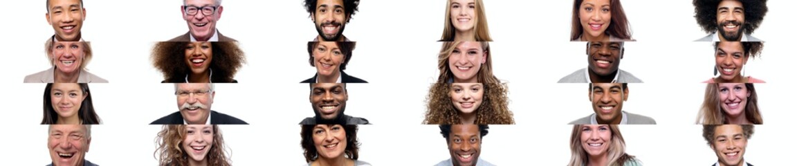 24 Beautiful happy people in front of a background