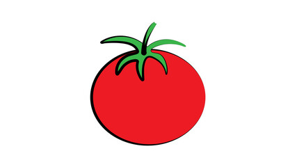 tomato on a white background, vector illustration. red round tomato. vegetables for salad. natural product from the garden. farm food. juicy aromatic tomato