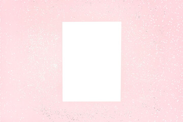 Album sheet on a pink glittering background. Christmas mockup.