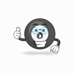 Billiard ball mascot character with smile expression. vector illustration