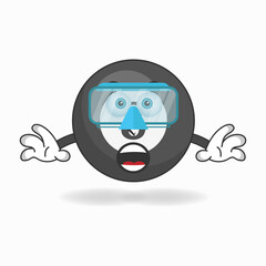 The Billiard ball mascot character is diving. vector illustration