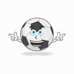 Obraz premium Soccer Ball mascot character with smile expression. vector illustration