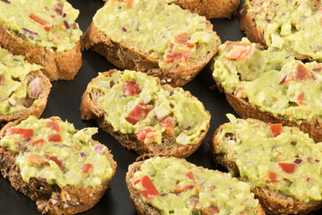 open faced fresh sandwices background