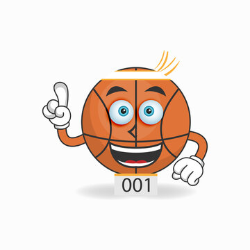 The Basketball mascot character becomes a running athlete. vector illustration