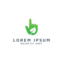 hand and leaf negative space logo design