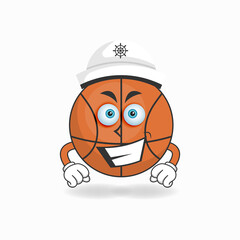 The Basketball mascot character becomes a captain. vector illustration