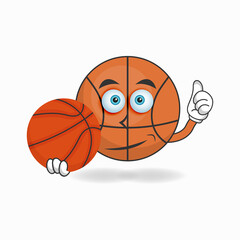 The Basketball mascot character becomes a basketball player. vector illustration