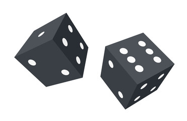 3d dice. perspective view illustration