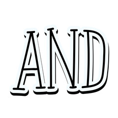 and in capital letter on white background