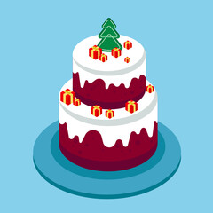 Christmas cake with presents