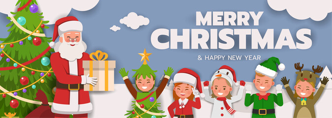 Christmas character vector design for card, banner and background.