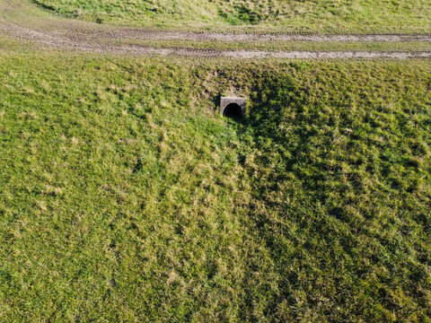 Beautiful Aerial Overhead Shot Of A Rural Field