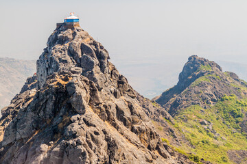 Fototapeta premium Guru Dattatreya Paduka Mandir temple at Girnar Hill, Gujarat state, India