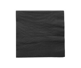 Black clean paper tissue isolated on white, top view