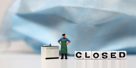 The concept that more and more shops are closing. The concept of miniature people and social problems.
