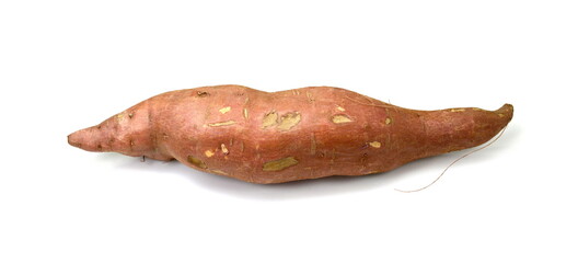 Batata potato. Sweet potatoes isolated on white background. Ipomoea batatas. 