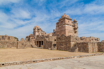 Ruins of  Kumbha Palace at Chittor Fort in Chittorgarh, Rajasthan state, India