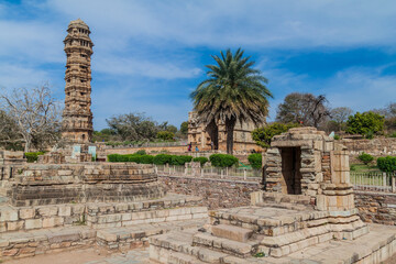 Vijaya Stambha (Tower of Victory) at Chittor Fort in Chittorgarh, Rajasthan state, India