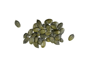 Isolates seed. Pumpkin seeds on a white background.