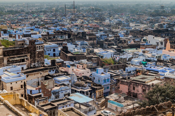 Aerial view of Bundi, Rajasthan state, India